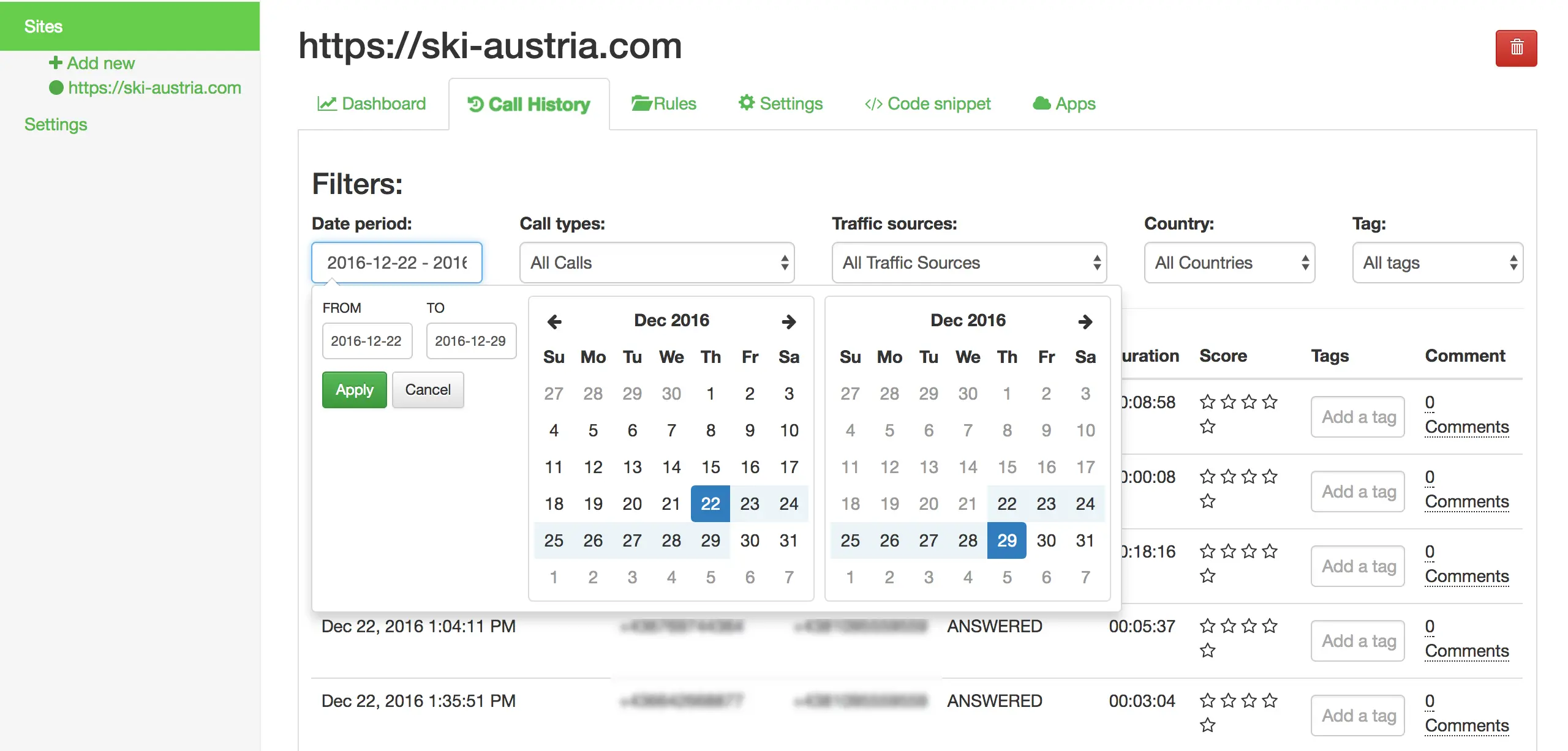 CallTrack screenshot 2