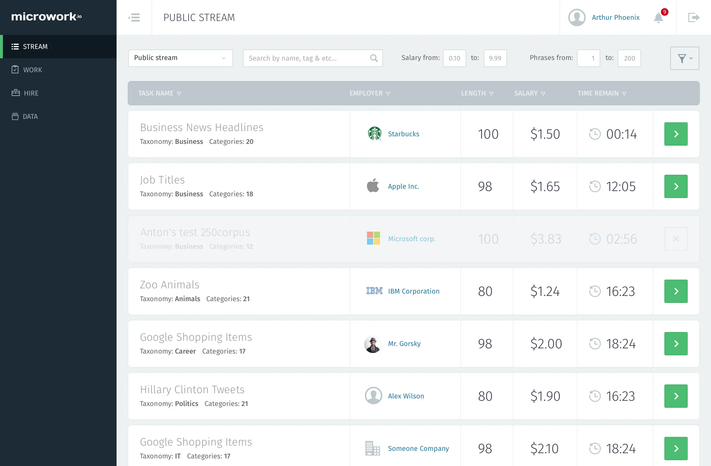 Microwork screenshot 1