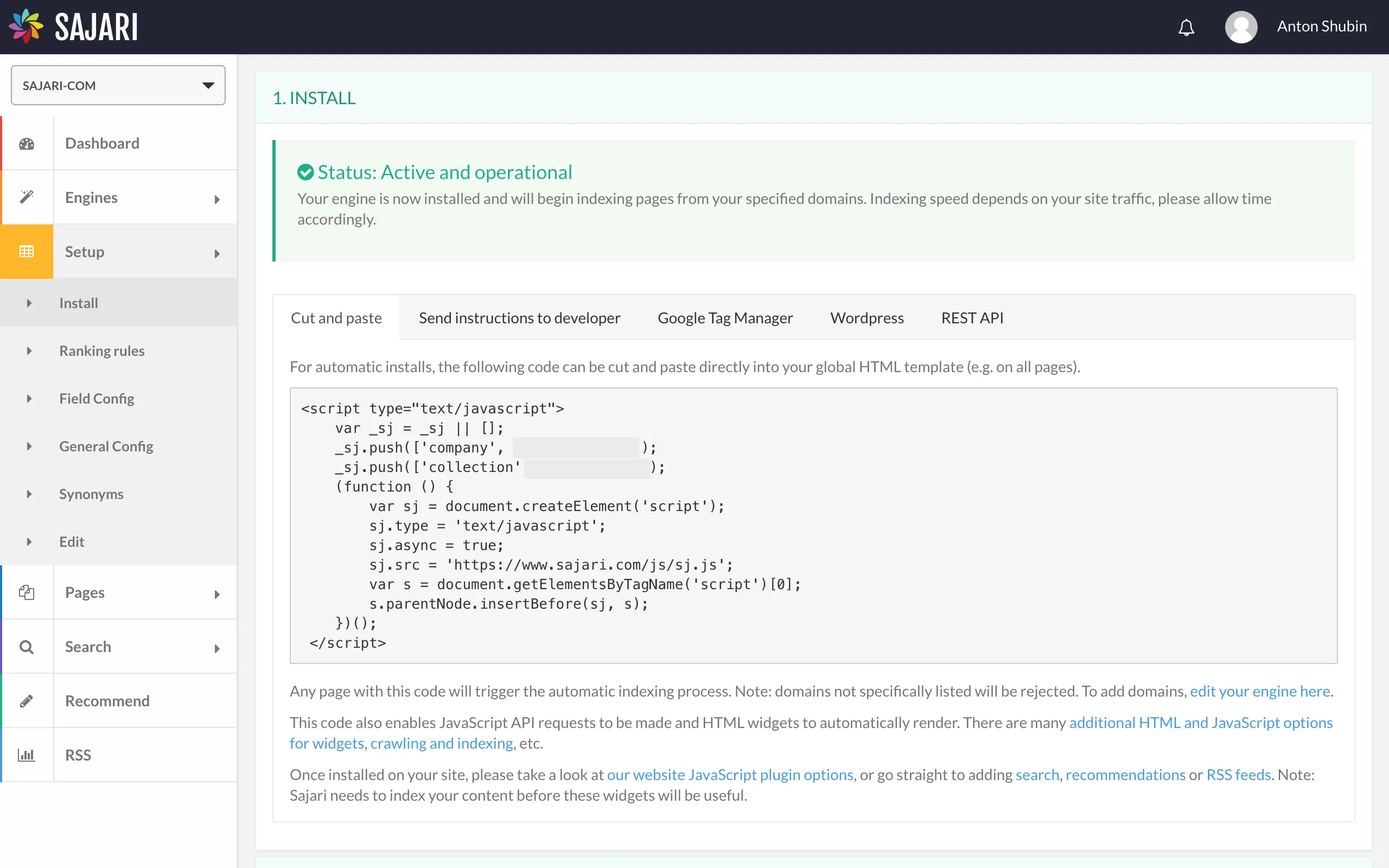Sajari screenshot 2